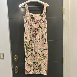 Dolce & Gabbana Pink Floral Midi Dress